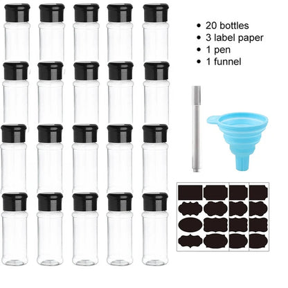 Spices Salt and Pepper Shaker Seasoning Jar spice organizer Plastic Barbecue Condiment Kitchen Gadget Tool