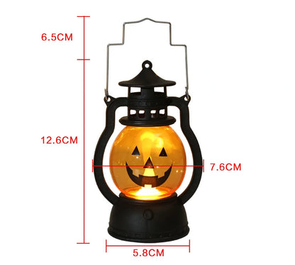 Halloween LED Hanging Pumpkin Lantern Light Ghost Lamp Candle Light Horror Props