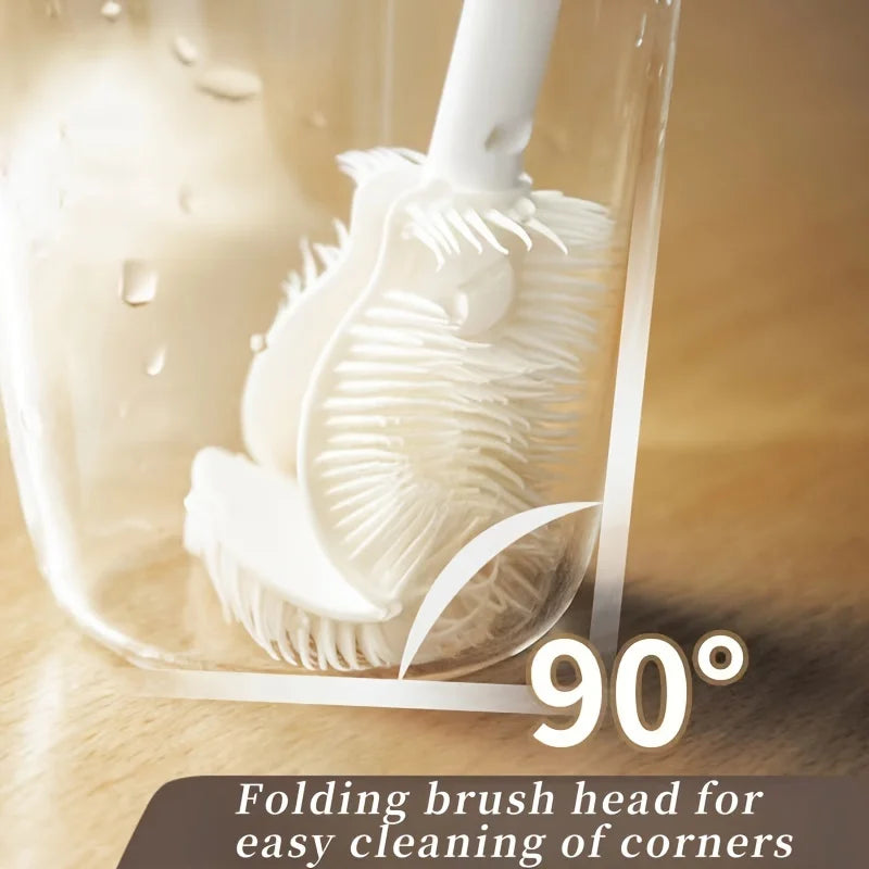 Foldable 360-degree comprehensive cleaning silicone brush