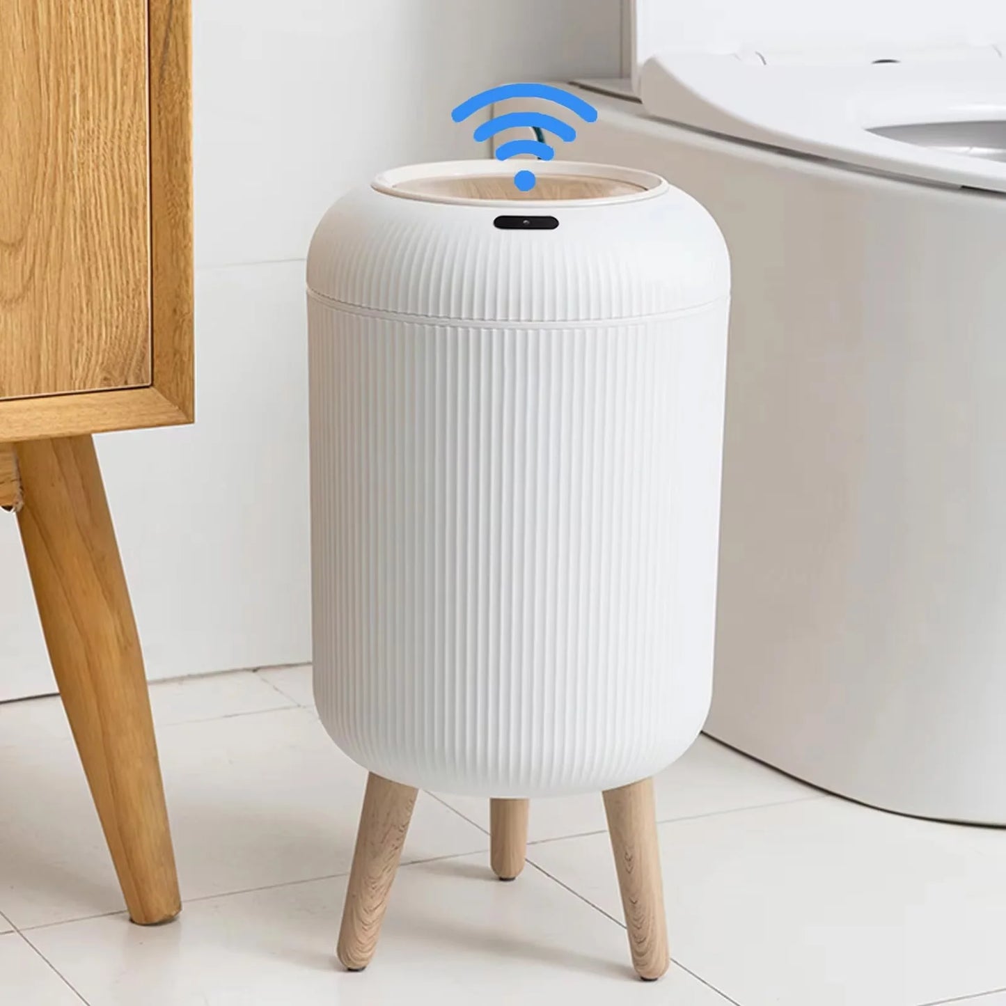 Automatic Trash Can with Lid,  Small Plastic Smart Trash Can,