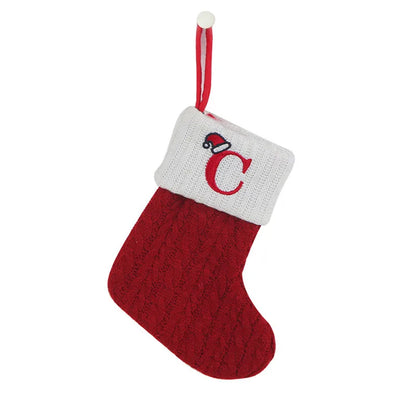 Christmas Socks Knitting Snowflake Letter Stocking Christmas Decoration