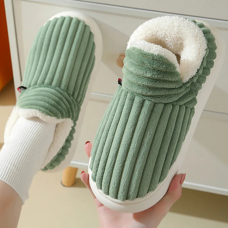 Evshine Winter Soft Sole Fur Slippers for Women & Men