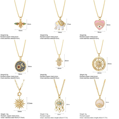 Pendant Woman's Collars Long Stainless Steel Chains Necklace