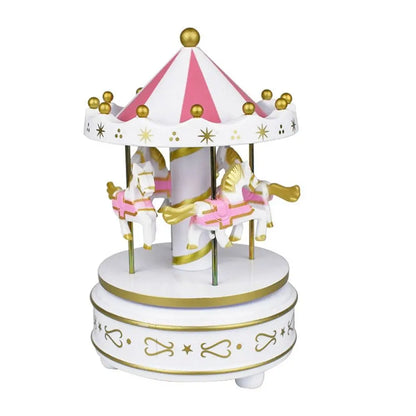 Creative Fantasy Christmas Holiday Decor Carousel Music Box