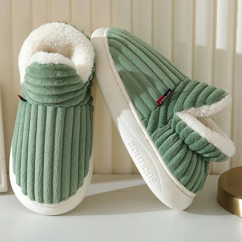 Evshine Winter Soft Sole Fur Slippers for Women & Men