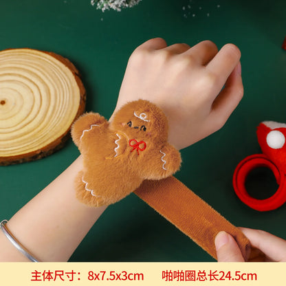 Christmas Decorations Plush Santa Claus Papa Ring Cartoon Cute Bracelet Toys