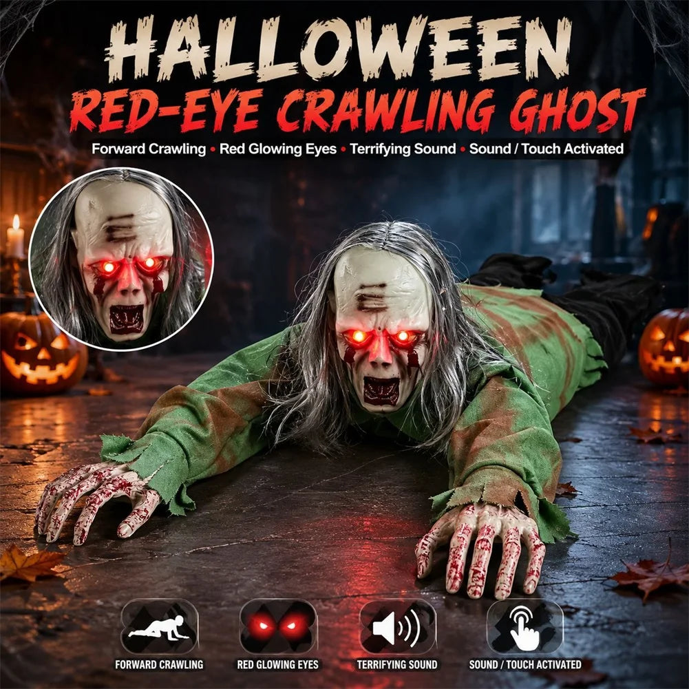 Halloween Crawling Zombie Scary Haunted House Decor Prop Motion Sensor