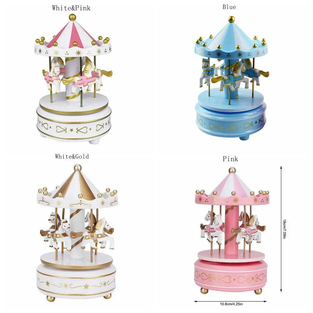 Creative Fantasy Christmas Holiday Decor Carousel Music Box