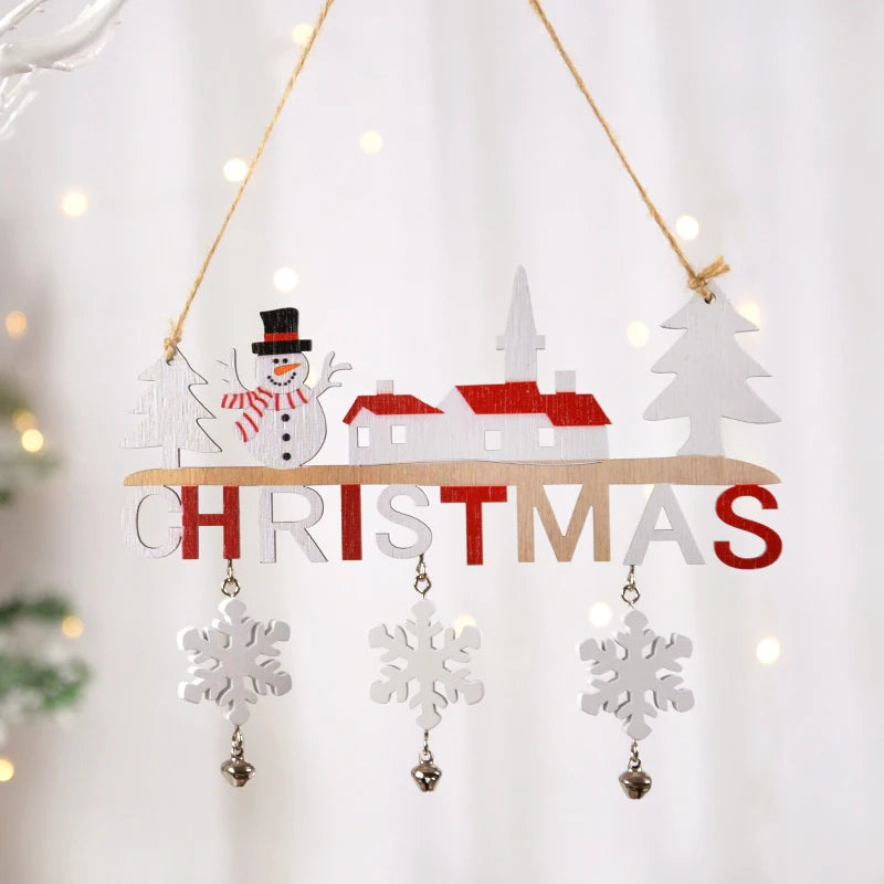 Gnome Santa Claus Wooden Hanging Ornament 2024 Merry Christmas Decoration