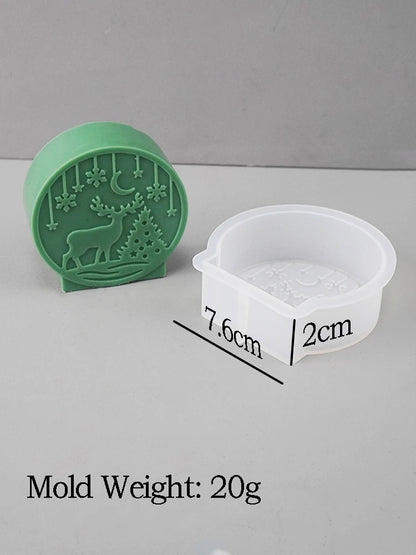 Christmas Ornaments Silicone Candle Mold DIY Handmade Relief Christmas Ball Plaster Resin