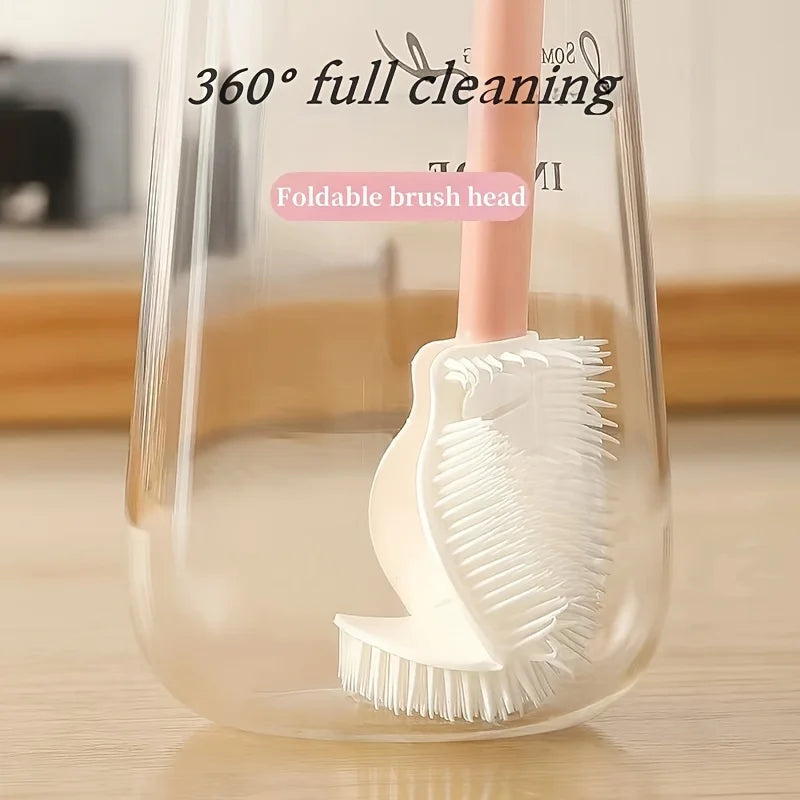 Foldable 360-degree comprehensive cleaning silicone brush
