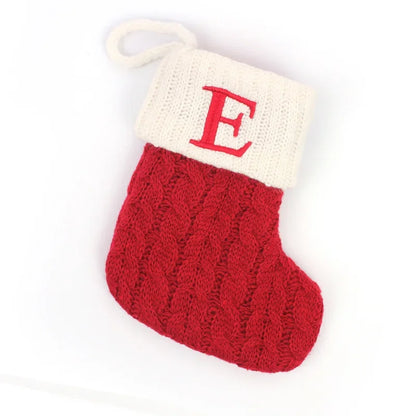 Letters Christmas Stocking New Knitting Christmas Tree Pendant Decorations