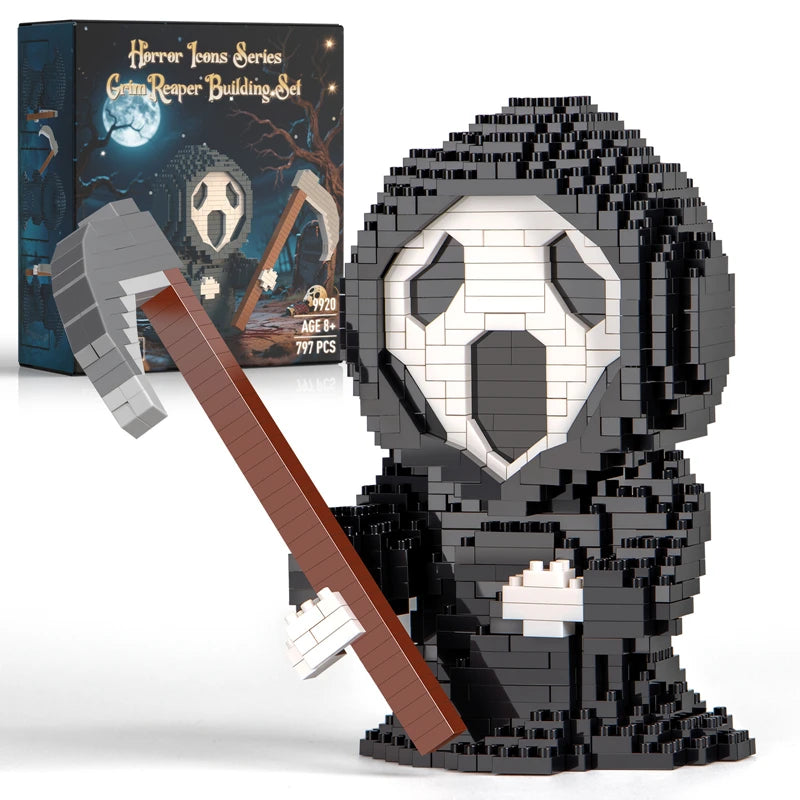 Halloween-themed Halloween building blocks: Handmade death, clowns and horror scenes