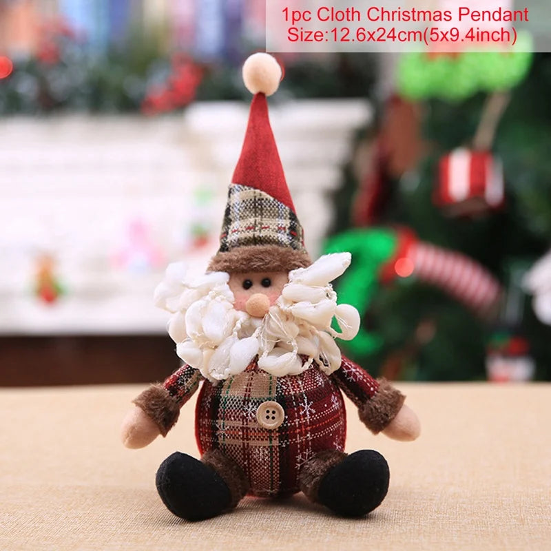 Snowman Doll Merry Chirstmas Decor for Home Table 2023 Elk Doll Christmas Ornaments Santa Claus