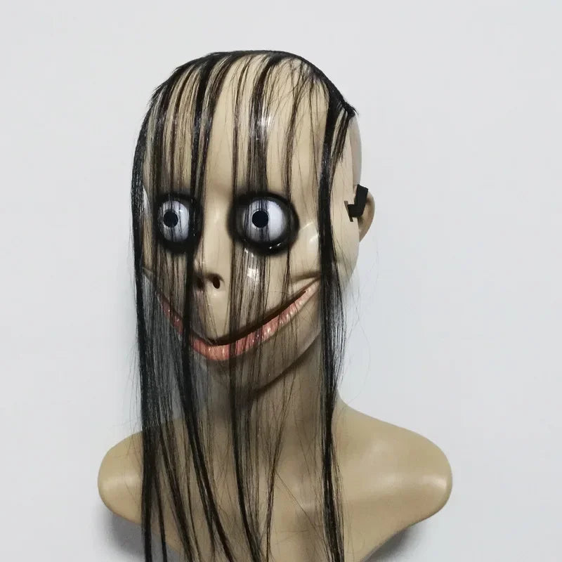 Halloween Horror with Long Hair Cosplay Female Ghost Mask