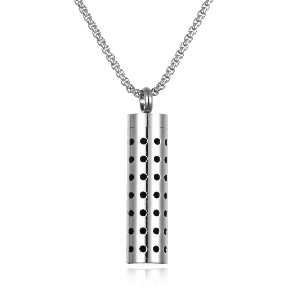 Stainless Steel Open Locket Aroma Scent Perfume Necklace