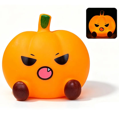 Halloween Cute Ghost Witch Hat Pumpkin Night Light Silicone LED Lamp