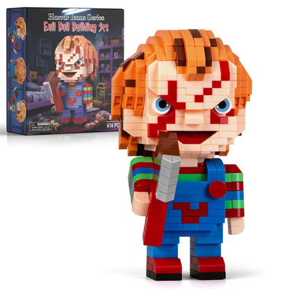 Halloween-themed Halloween building blocks: Handmade death, clowns and horror scenes