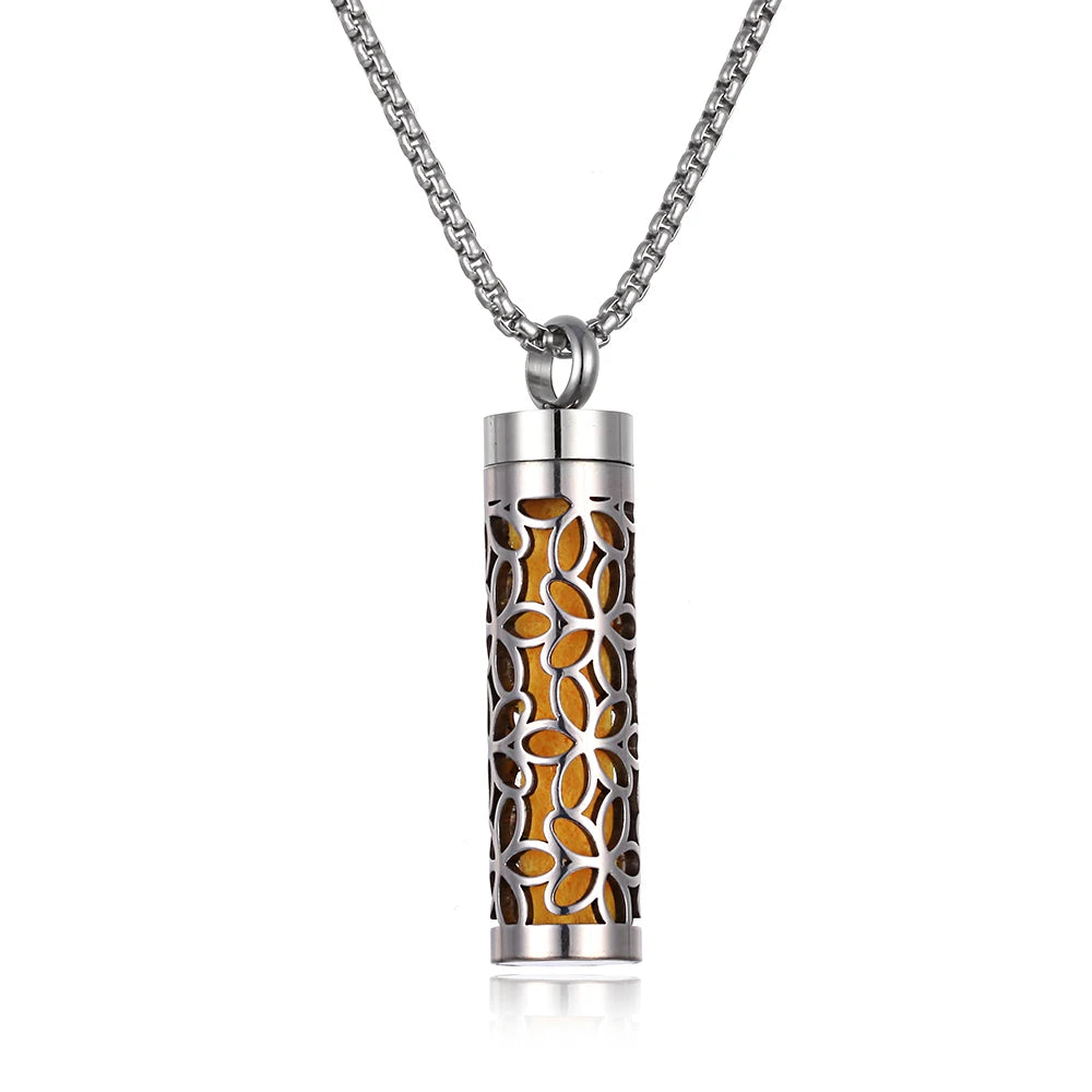 Stainless Steel Open Locket Aroma Scent Perfume Necklace