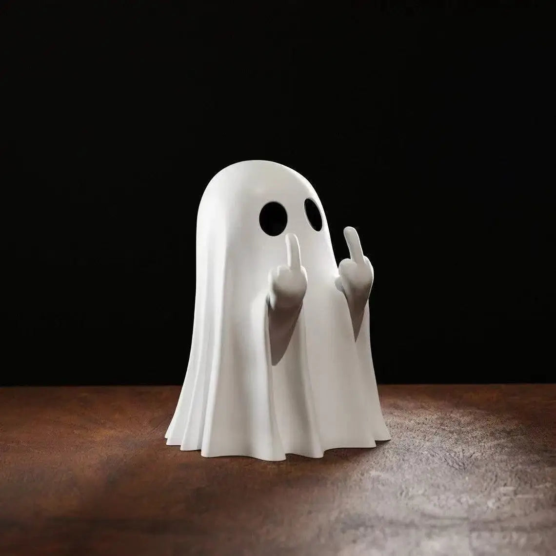 Cute Little Ghost Sitting on A Shelf Reading A Book with Flickering Ornament