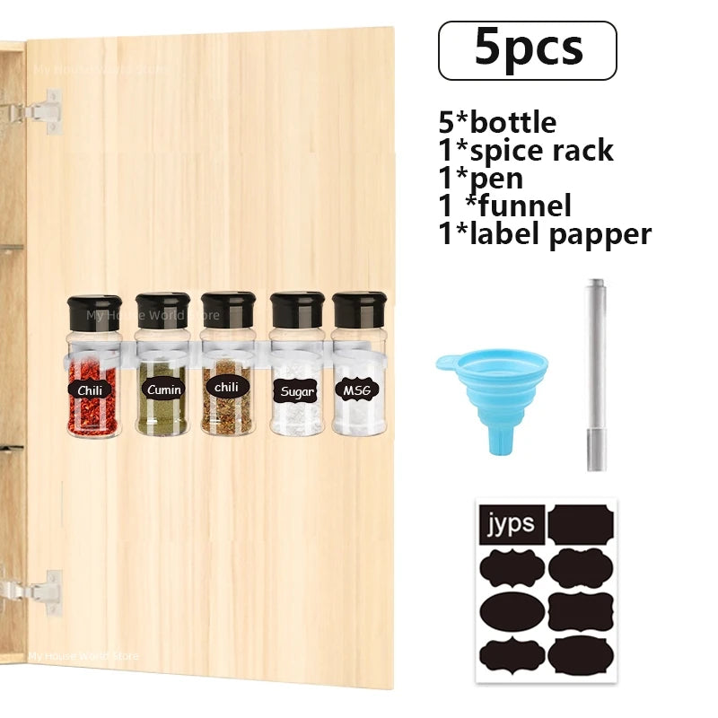 Spices Salt and Pepper Shaker Seasoning Jar spice organizer Plastic Barbecue Condiment Kitchen Gadget Tool