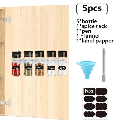 Spices Salt and Pepper Shaker Seasoning Jar spice organizer Plastic Barbecue Condiment Kitchen Gadget Tool