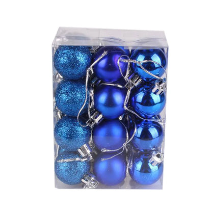 24pcs 3cm Glitter Christmas Ball Ornament Hanging Bauble Ball