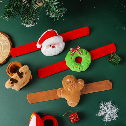 Christmas Decorations Plush Santa Claus Papa Ring Cartoon Cute Bracelet Toys