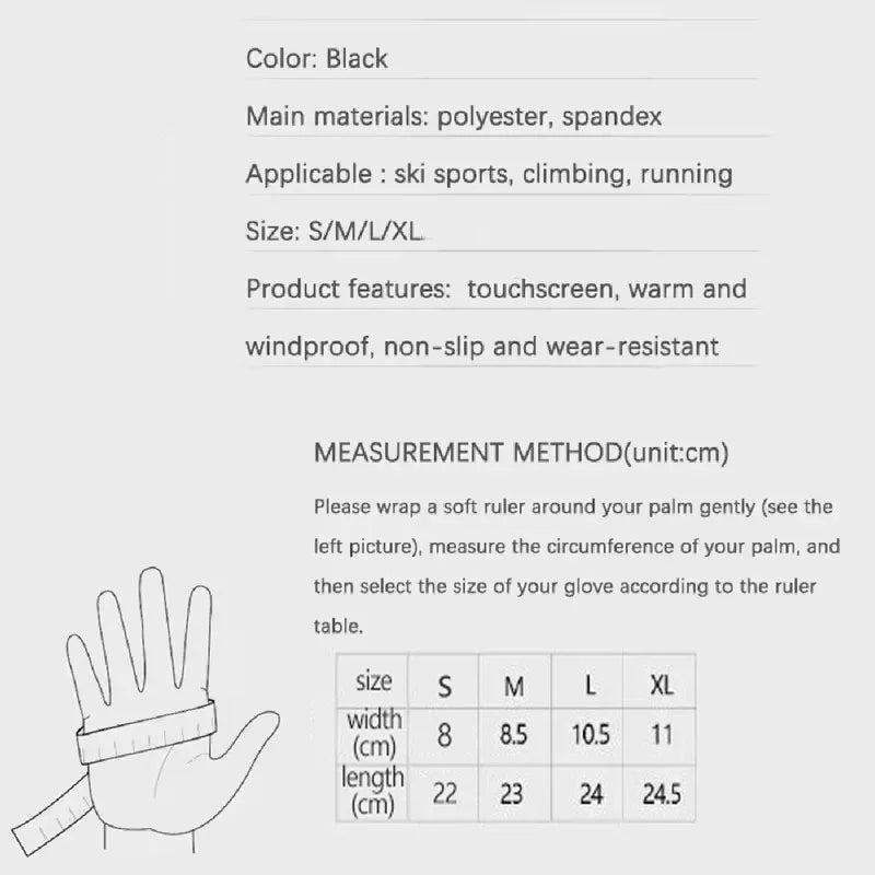 Winter Warm Full Fingers Waterproof Windproof Touch Screen Fleece Gloves