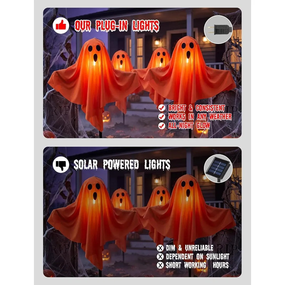 Halloween Ghost Hanging Decorations Halloween Hanging Light Up White Flying Ghosts