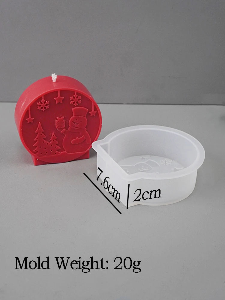 Christmas Ornaments Silicone Candle Mold DIY Handmade Relief Christmas Ball Plaster Resin