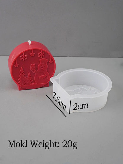Christmas Ornaments Silicone Candle Mold DIY Handmade Relief Christmas Ball Plaster Resin