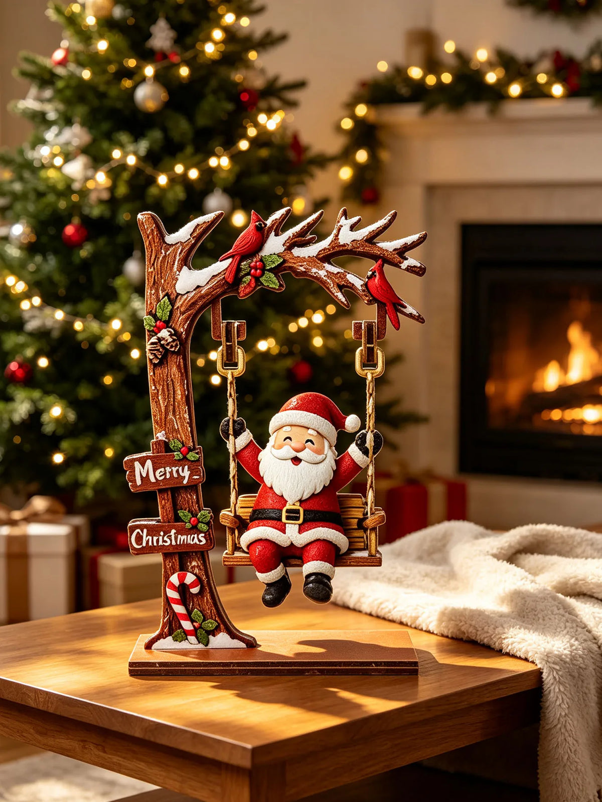 Wooden Christmas Decoration Ornaments, Fun Swing-Themed Christmas Crafts