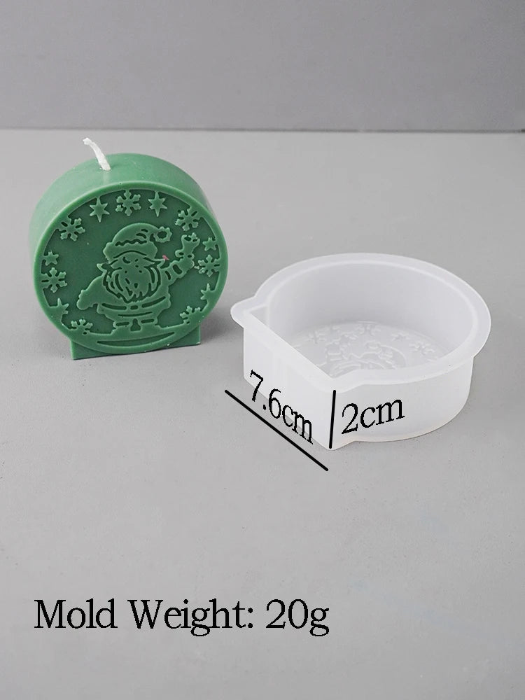Christmas Ornaments Silicone Candle Mold DIY Handmade Relief Christmas Ball Plaster Resin