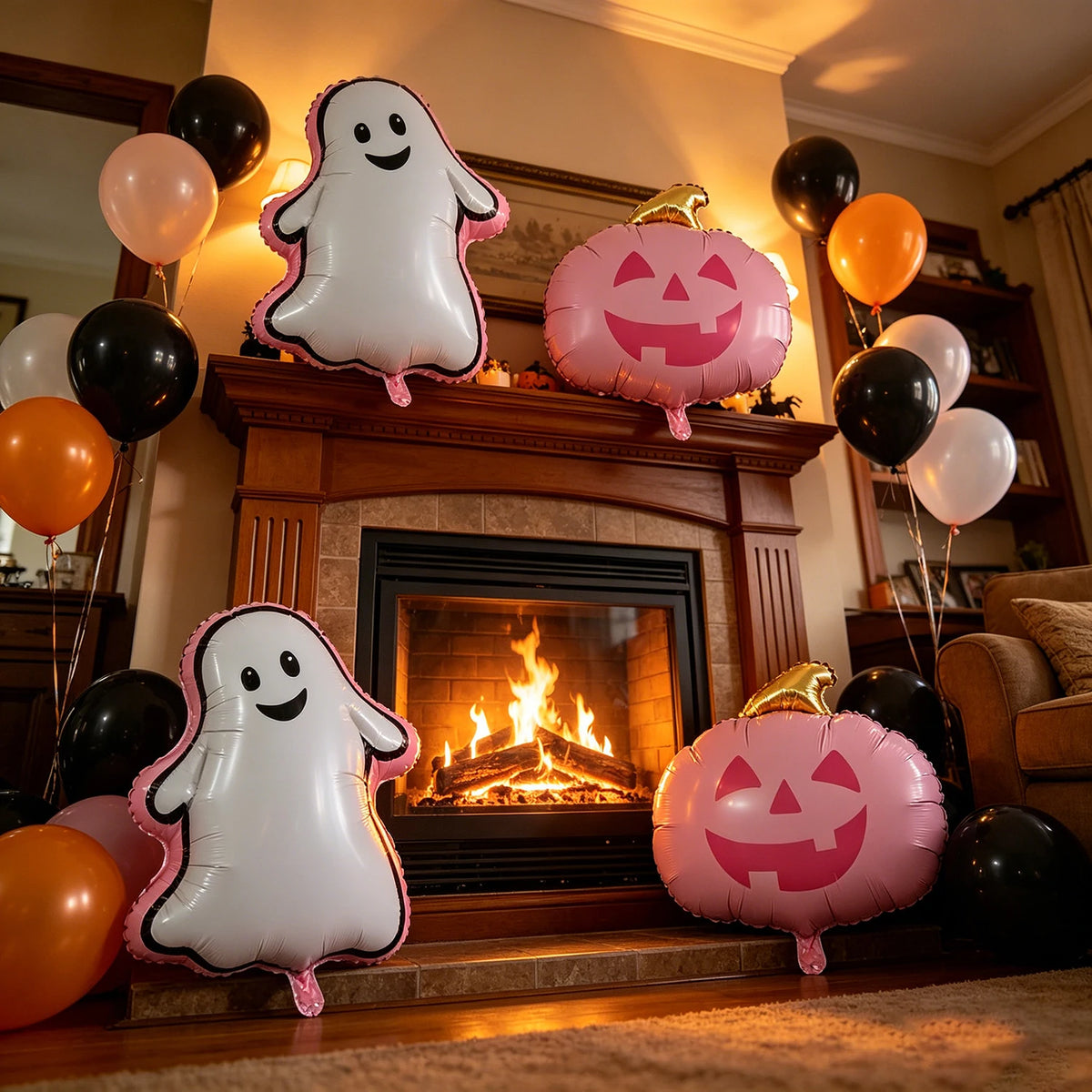 Halloween Party Foil Balloon Set Trick Treating Haunted House Decoration