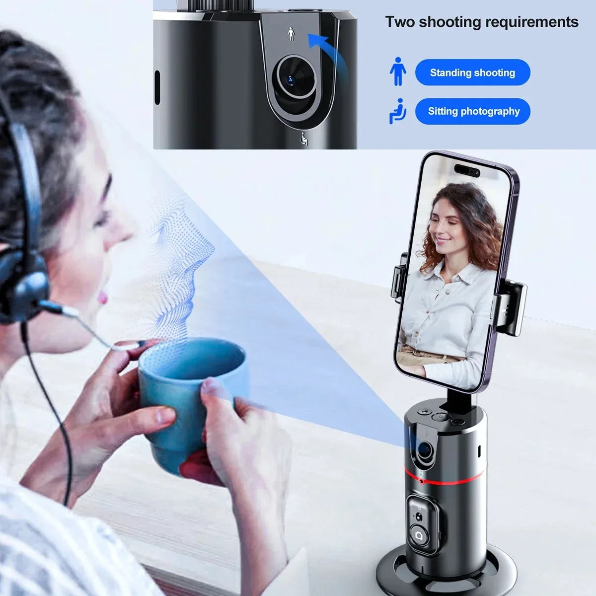 Gesture Recognition Phone Camera Mount Smart Shooting Phone Holder