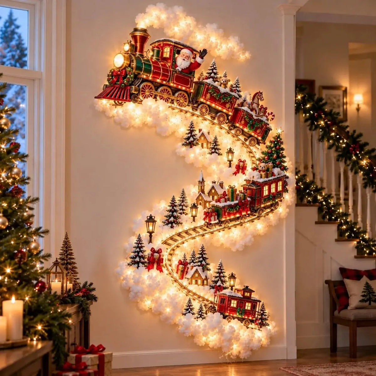 Christmas Magic Trail Wall Light-LED Glowing Christmas Scene Wall Decoration
