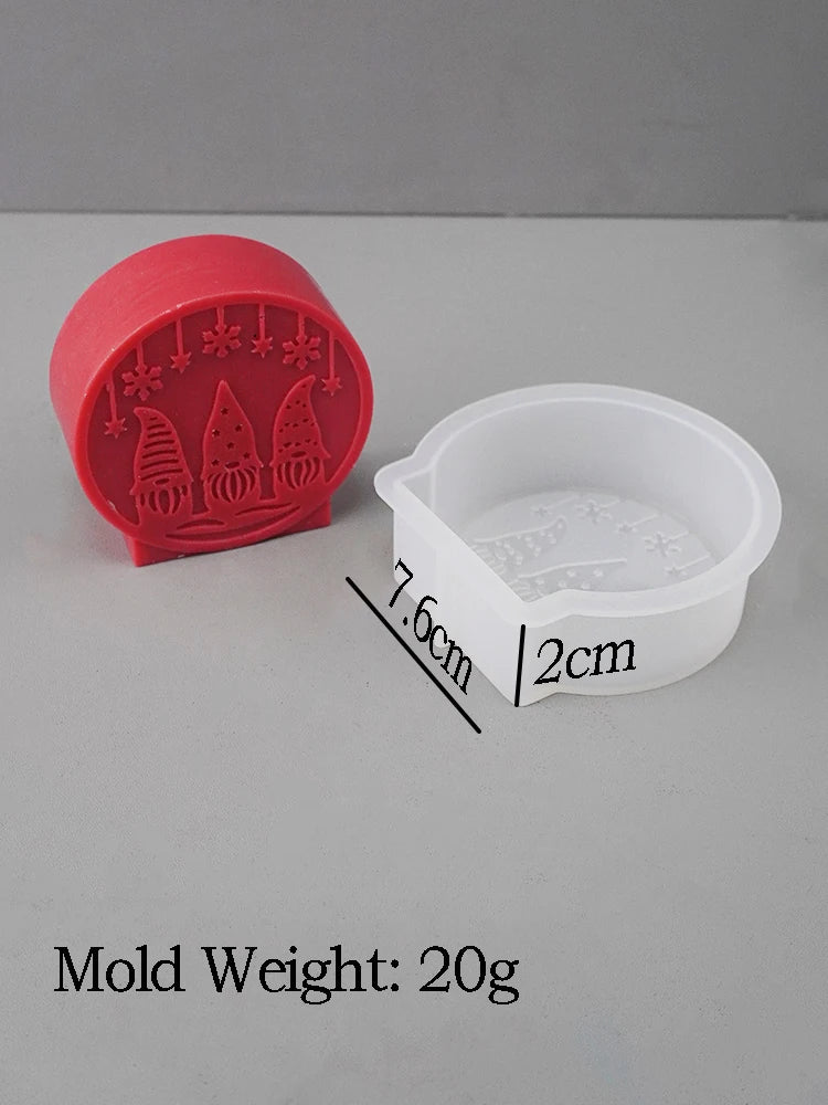 Christmas Ornaments Silicone Candle Mold DIY Handmade Relief Christmas Ball Plaster Resin