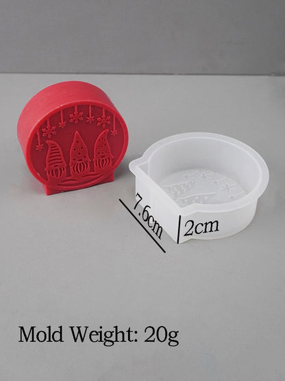 Christmas Ornaments Silicone Candle Mold DIY Handmade Relief Christmas Ball Plaster Resin