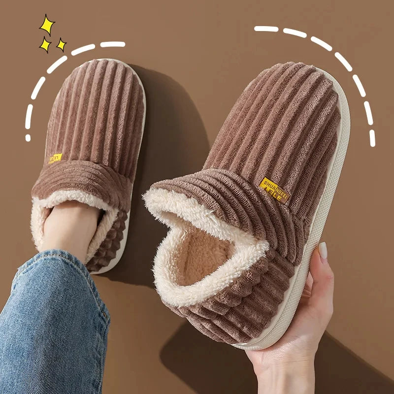 Evshine Winter Soft Sole Fur Slippers for Women & Men