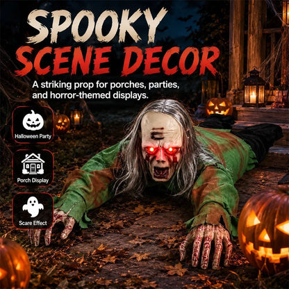 Halloween Crawling Zombie Scary Haunted House Decor Prop Motion Sensor