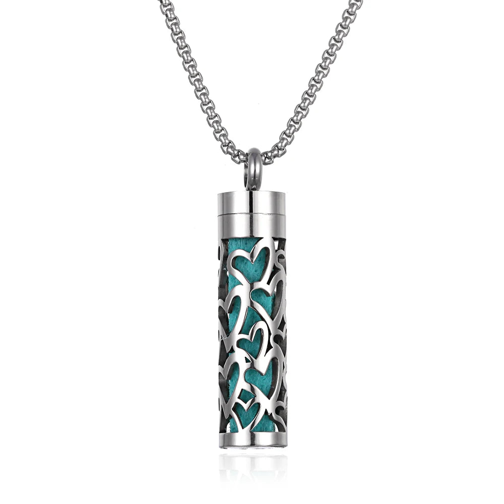 Stainless Steel Open Locket Aroma Scent Perfume Necklace