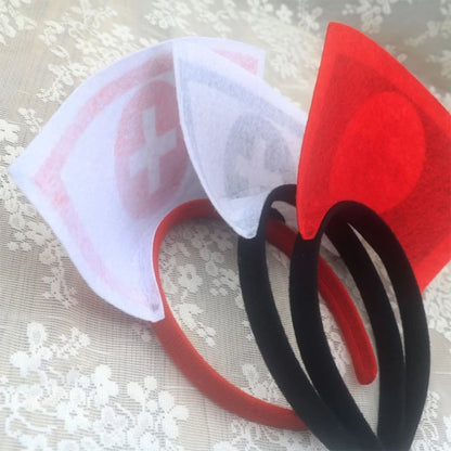 Halloween Nurse Hat Hair Hoop Party  Headband Hairband Headwear Costume