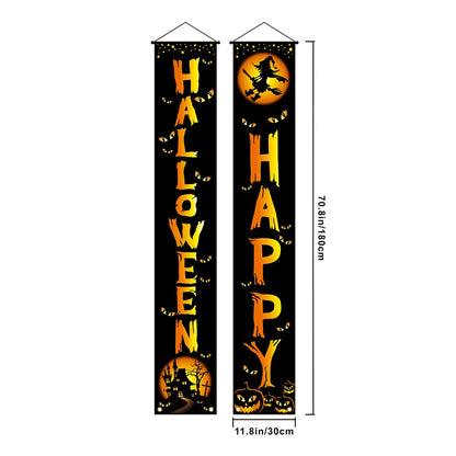 Halloween Carnival Party Decoration  Backdrops Pumpkin Skeleton Pattern Door Curtain