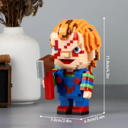 Halloween-themed Halloween building blocks: Handmade death, clowns and horror scenes