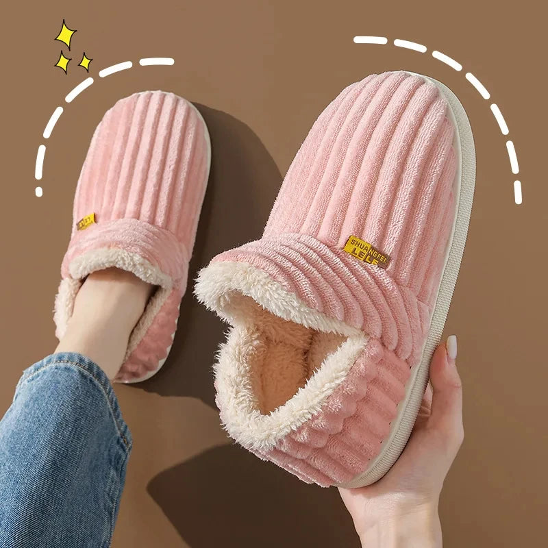 Evshine Winter Soft Sole Fur Slippers for Women & Men