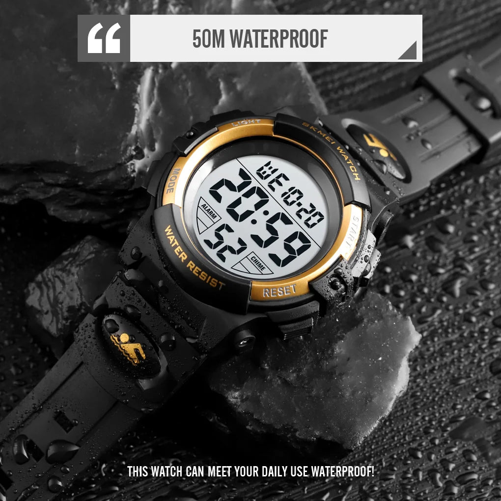 SKMEI 1266  Boys Girls Watch Alarm Clock 5Bar Waterproof Kids Wristwatches