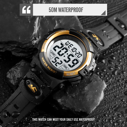 SKMEI 1266  Boys Girls Watch Alarm Clock 5Bar Waterproof Kids Wristwatches