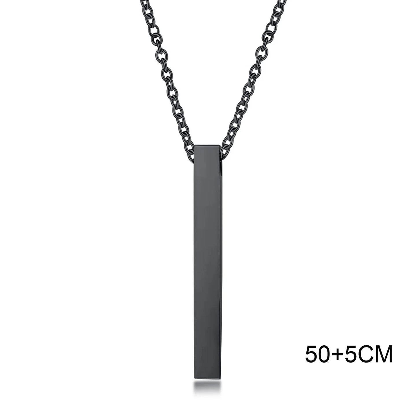 Stainless Steel Rectangle Vertical Bar Pendant Simple Casual Gift