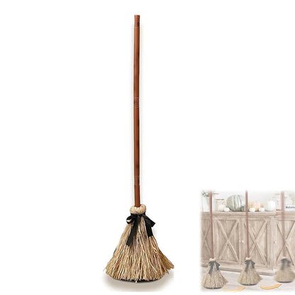 Halloween Floating Witch Broom with Witch Hat Haunted Dancing Moving Prop with Ghost